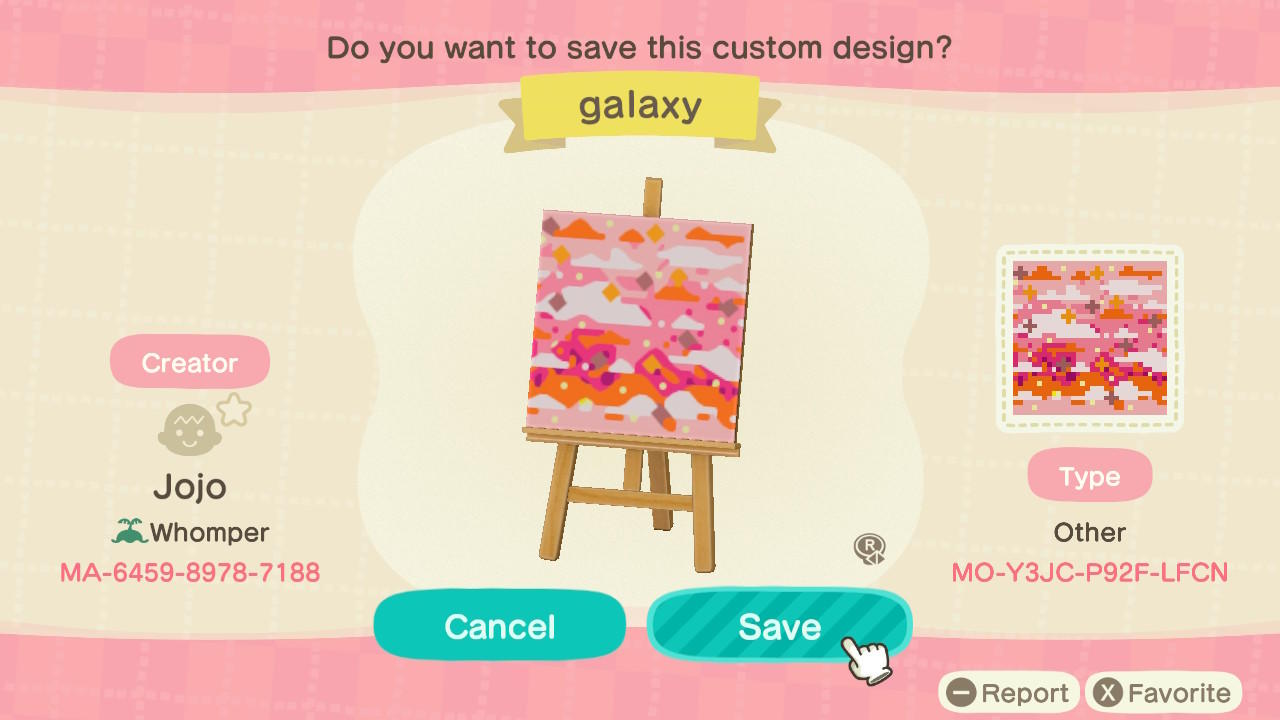 Animal Crossing Design Code: MO-Y3JC-P92F-LFCN Galaxy
