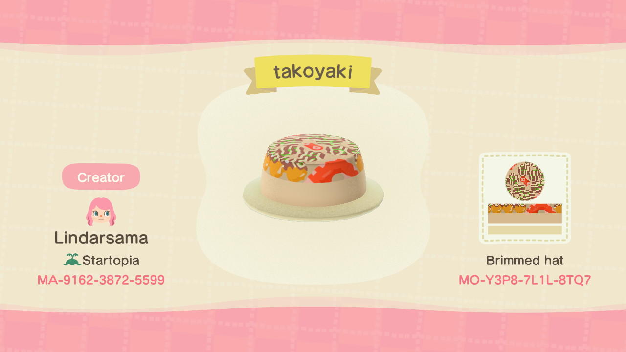 Animal Crossing Design Code: MO-Y3P8-7L1L-8TQ7 Takoyaki
