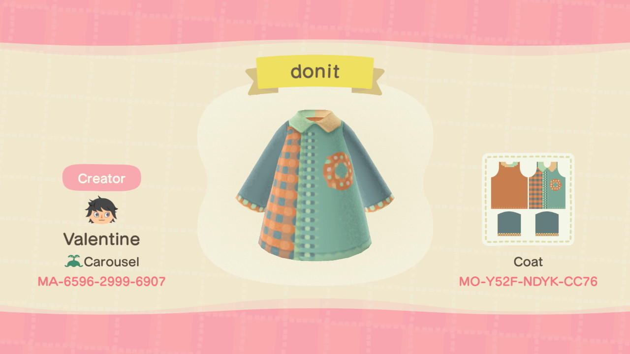 Animal Crossing Design Code: MO-Y52F-NDYK-CC76 donit