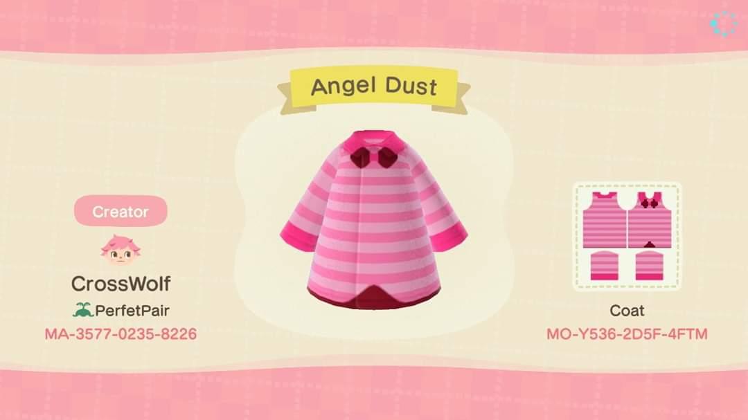 Animal Crossing Design Code: MO-Y536-2D5F-4FTM Angel Dust