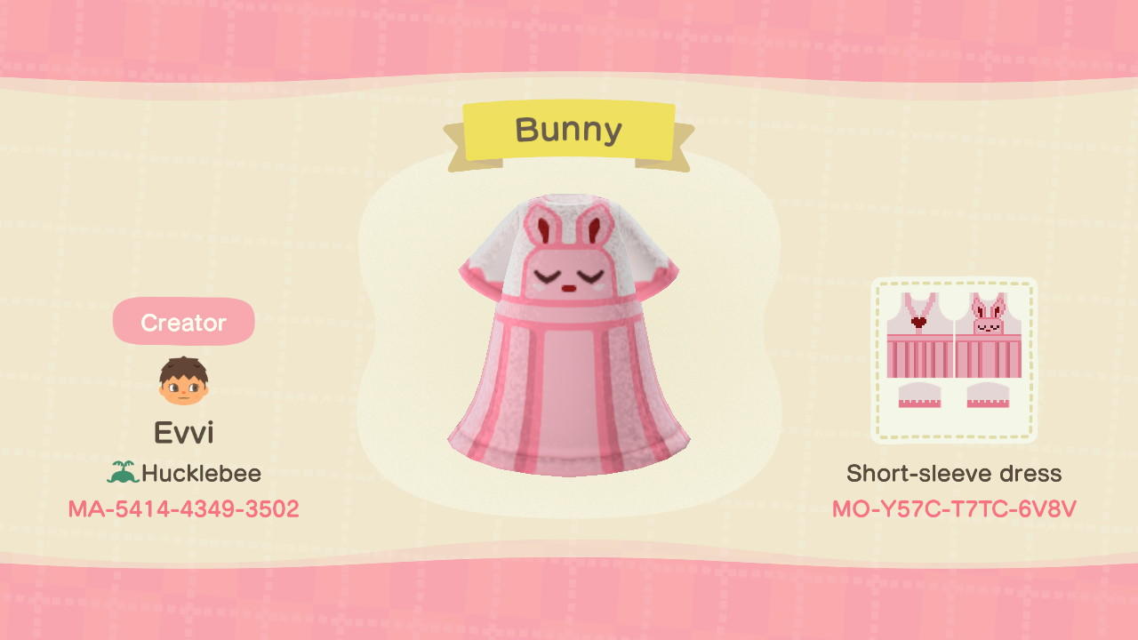 Animal Crossing Design Code: MO-Y57C-T7TC-6V8V Bunny