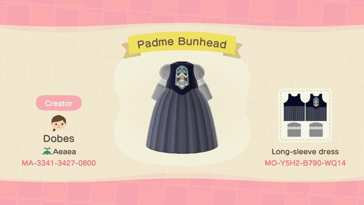 Animal Crossing Design Code: MO-Y5H2-B790-WQ14 Padme Bunhead