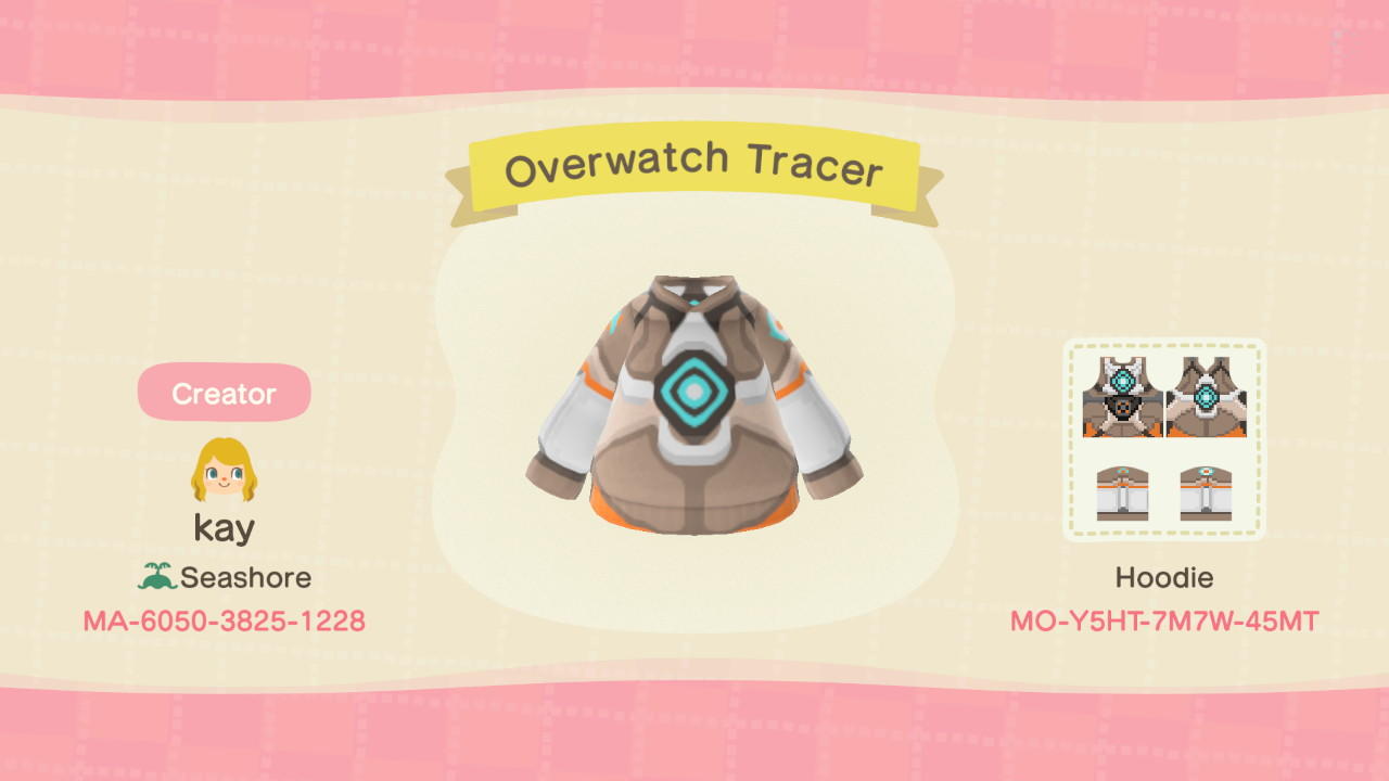 Animal Crossing Design Code: MO-Y5HT-7M7W-45MT Overwatch Tracer