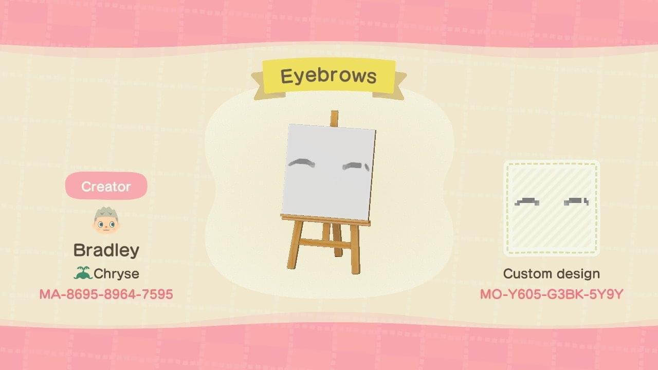Animal Crossing Design Code: MO-Y605-G3BK-5Y9Y Eyebrows