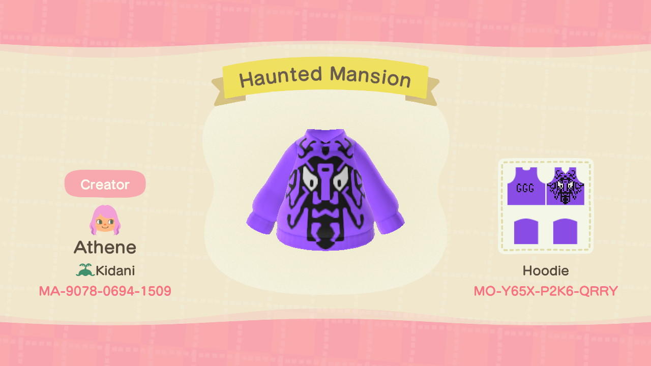 Animal Crossing Design Code: MO-Y65X-P2K6-QRRY Haunted Mansion