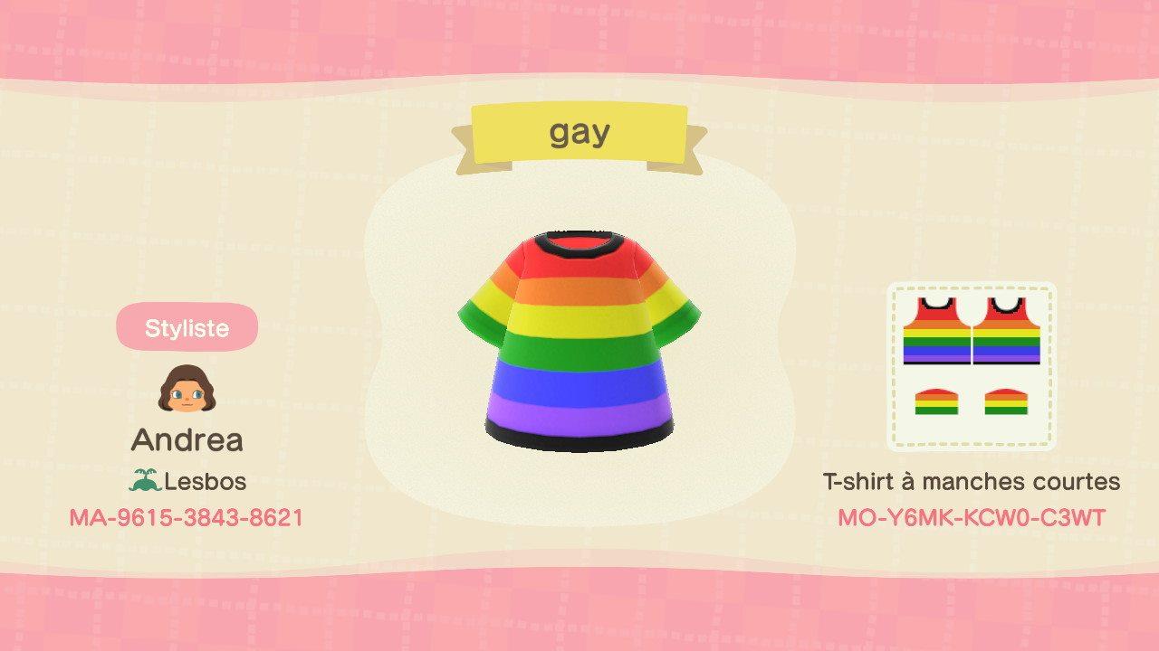 Animal Crossing Design Code: MO-Y6MK-KCW0-C3WT Gay