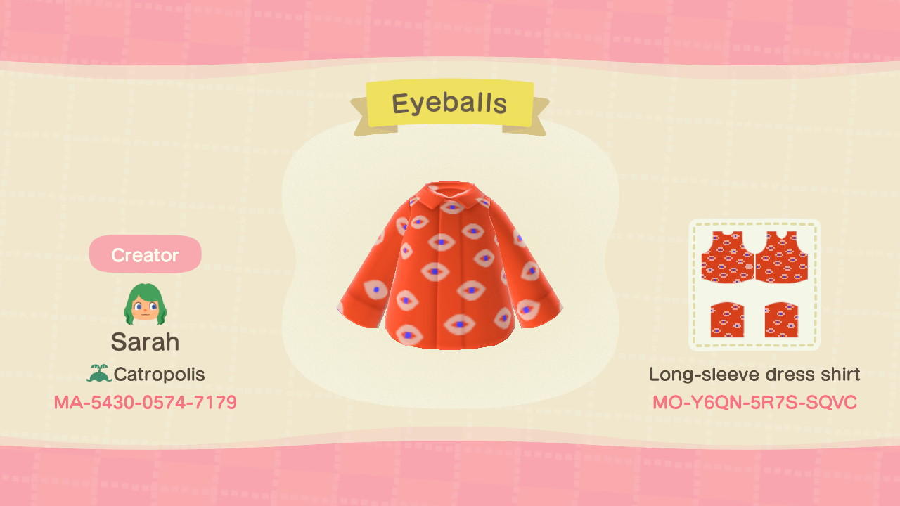Animal Crossing Design Code: MO-Y6QN-5R7S-SQVC Eyeballs