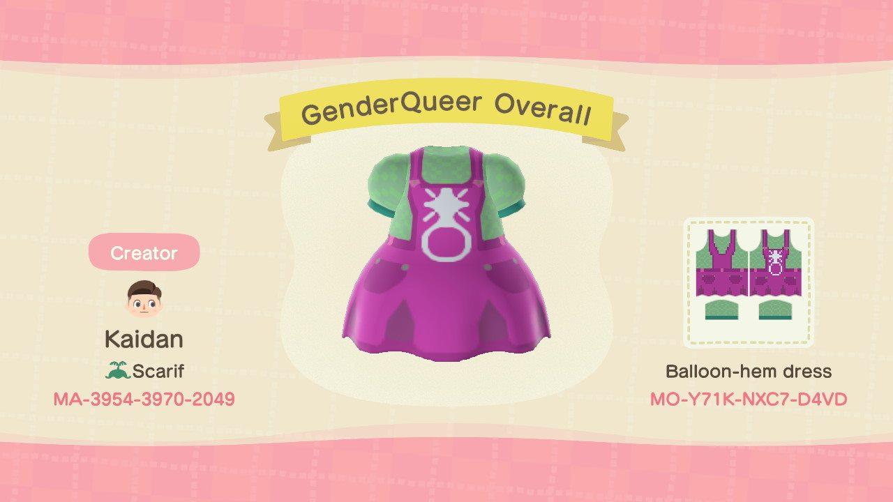 Animal Crossing Design Code: MO-Y71K-NXC7-D4VD GenderQueer Overall
