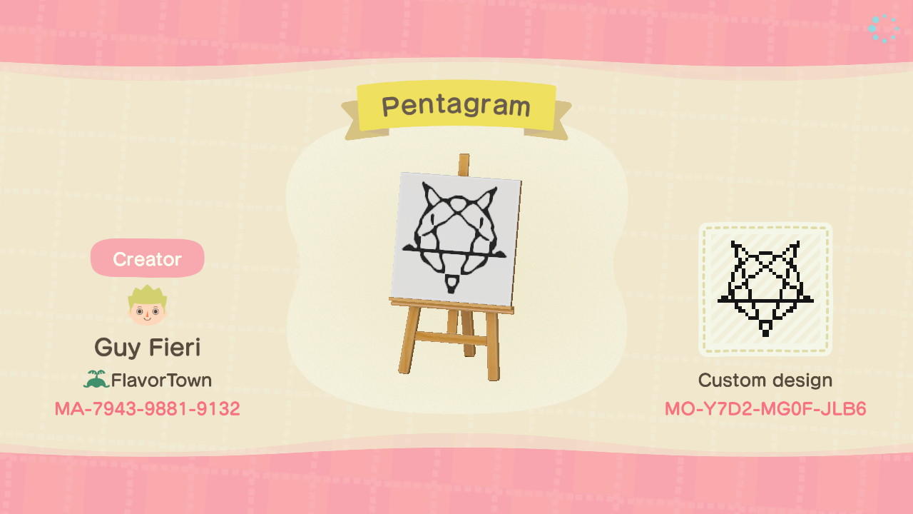 Animal Crossing Design Code: MO-Y7D2-MG0F-JLB6 Pentagram