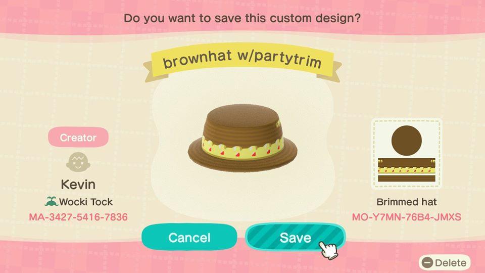 Animal Crossing Design Code: MO-Y7MN-76B4-JMXS brownout w/partytrim