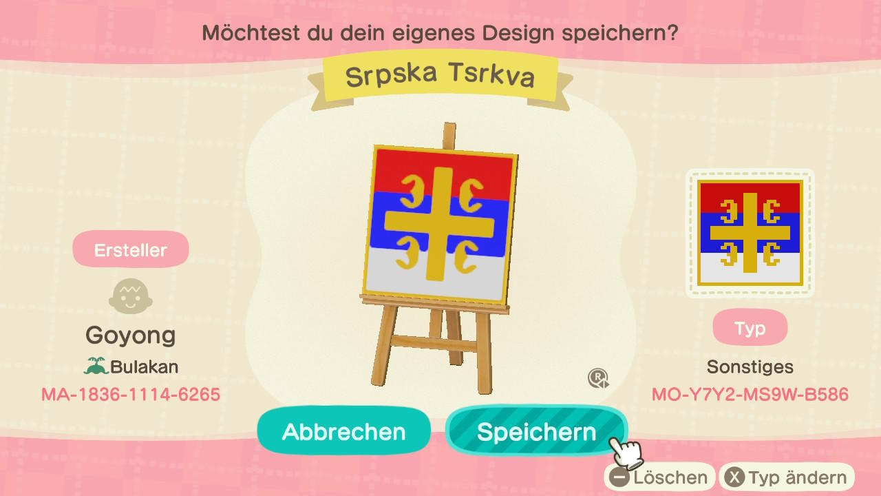 Animal Crossing Design Code: MO-Y7Y2-MS9W-B586 Serbian Church