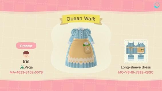 Animal Crossing Design Code: MO-Y8H6-JS92-X8SC Ocean Walk