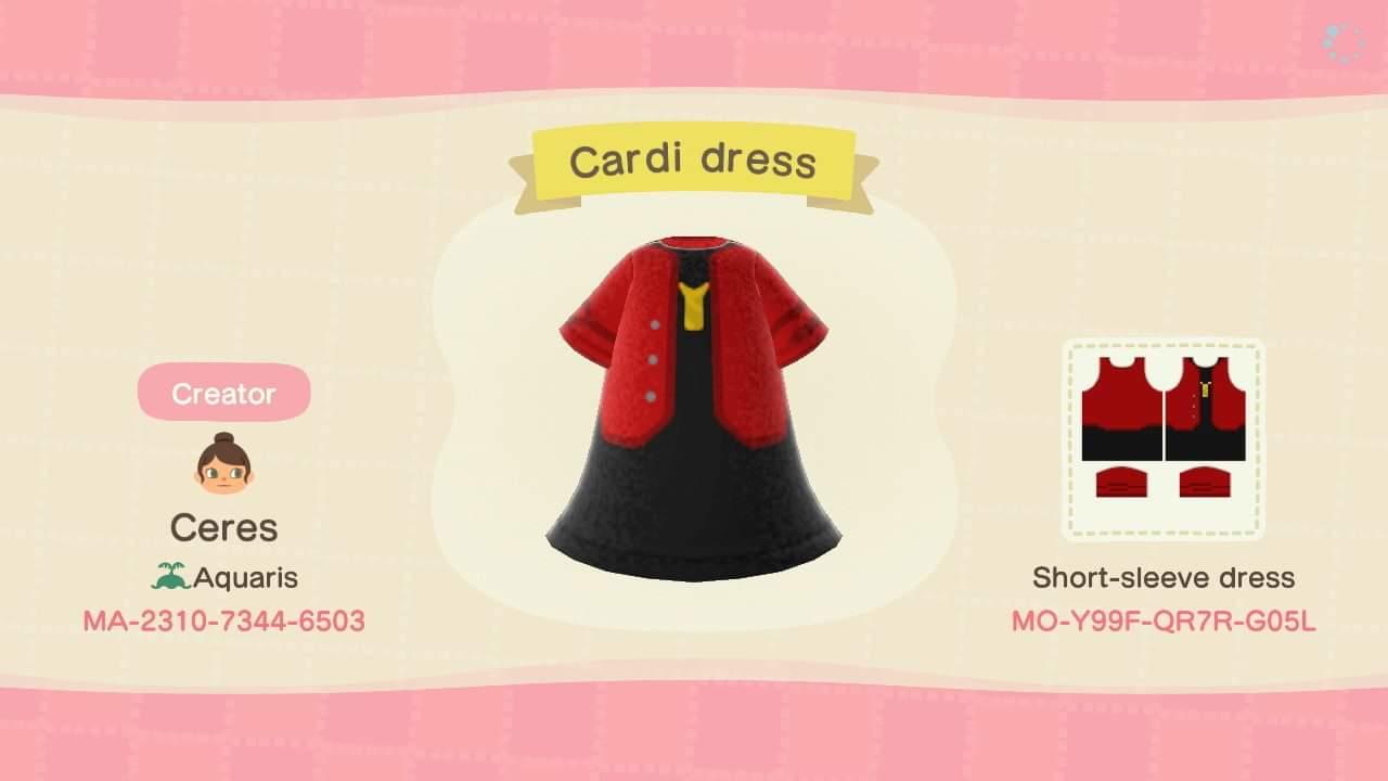 Animal Crossing Design Code: MO-Y99F-QR7R-G05L Cardi Dress
