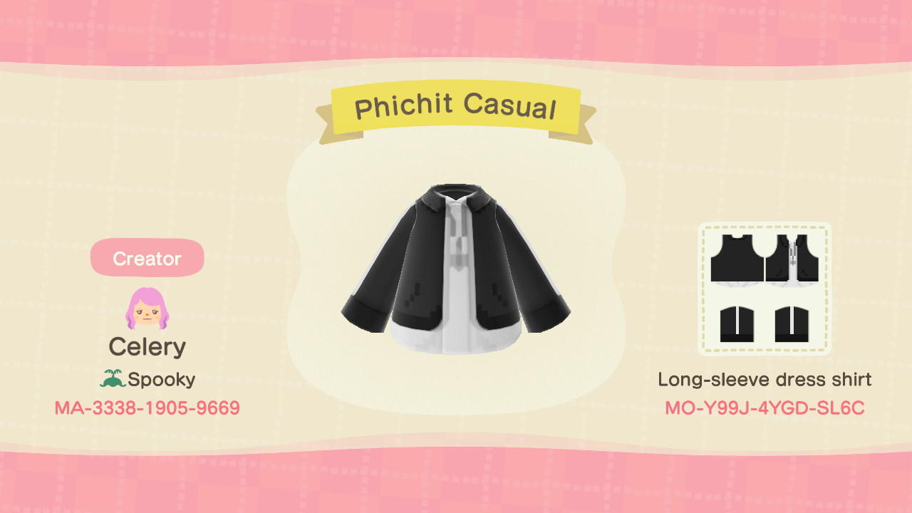 Animal Crossing Design Code: MO-Y99J-4YGD-SL6C Phichit Casual