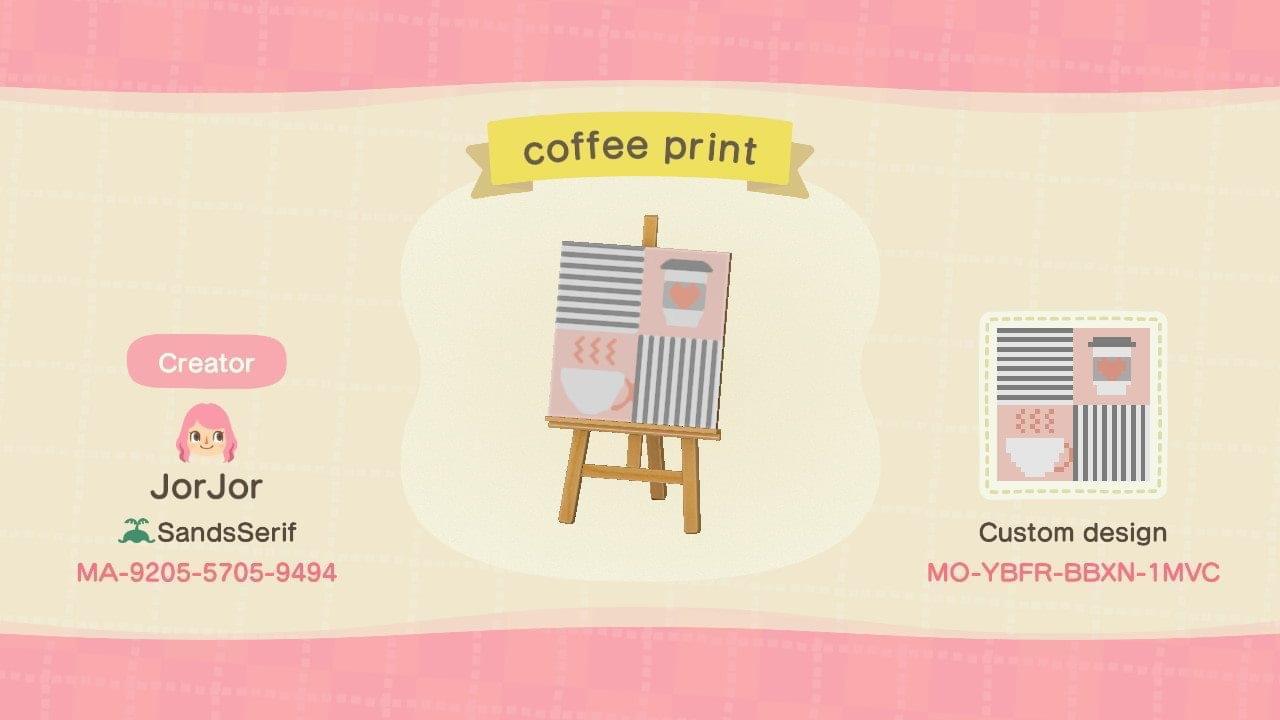 Animal Crossing Design Code: MO-YBFR-BBXN-1MVC Coffee print