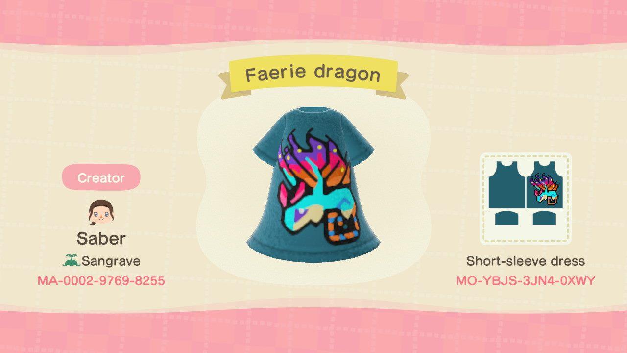 Animal Crossing Design Code: MO-YBJS-3JN4-0XWY Faerie Dragon wow