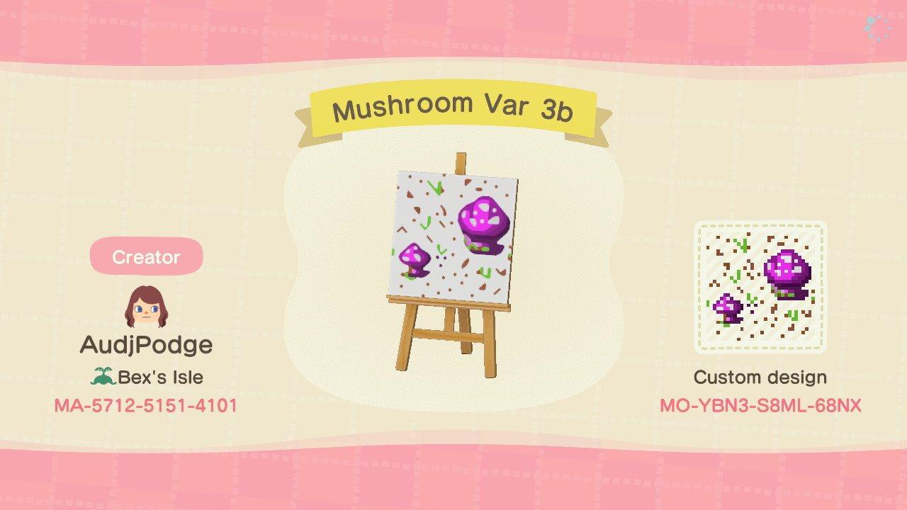 Animal Crossing Design Code: MO-YBN3-S8ML-68NX Mushroom Var 3b