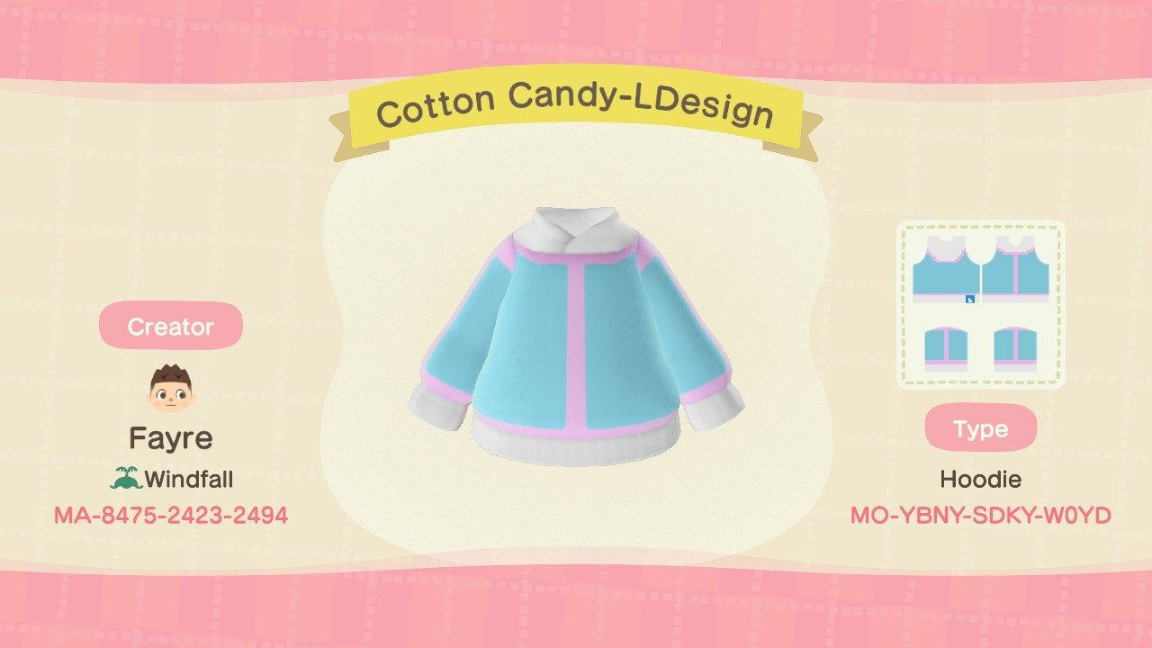 Animal Crossing Design Code: MO-YBNY-SDKY-W0YD Cotton Candy-LDesign