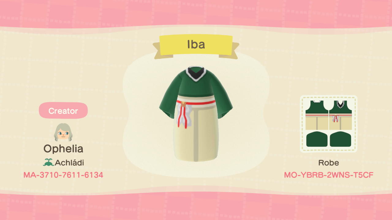 Animal Crossing Design Code: MO-YBRB-2WNS-T5CF Iba Hakuoki