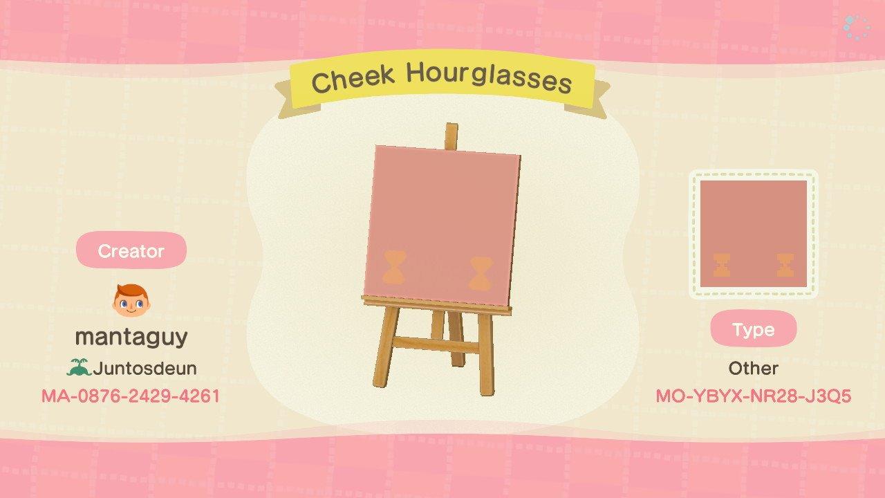 Animal Crossing Design Code: MO-YBYX-NR28-J3Q5 Cheek Hourglasses