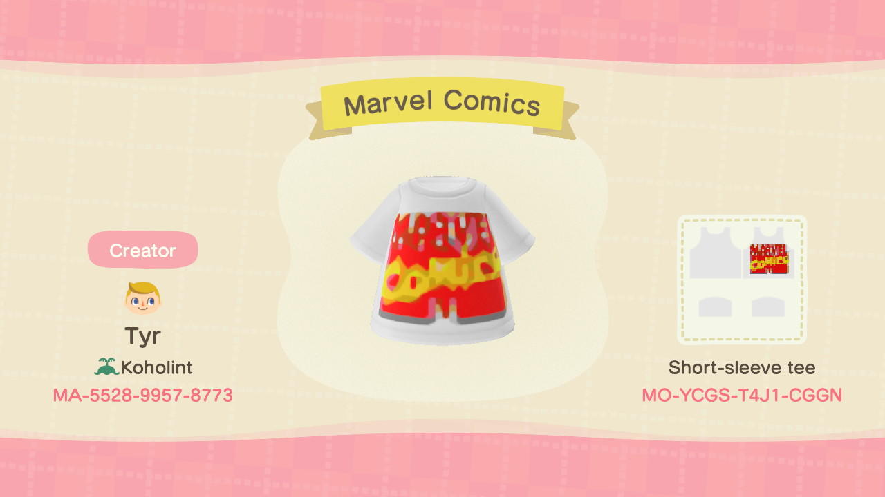 Animal Crossing Design Code: MO-YCGS-T4J1-CGGN Marvel Comics