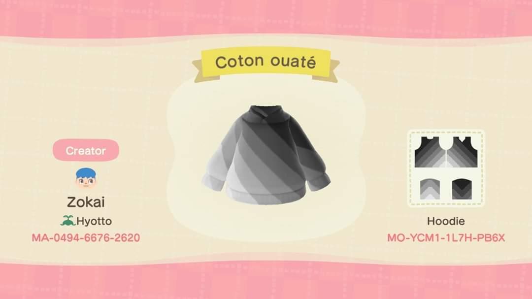 Animal Crossing Design Code: MO-YCM1-1L7H-PB6X Coton ouaté noir