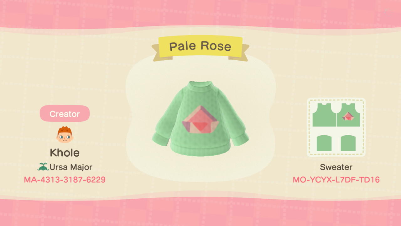 Animal Crossing Design Code: MO-YCYX-L7DF-TD16 Pale Rose
