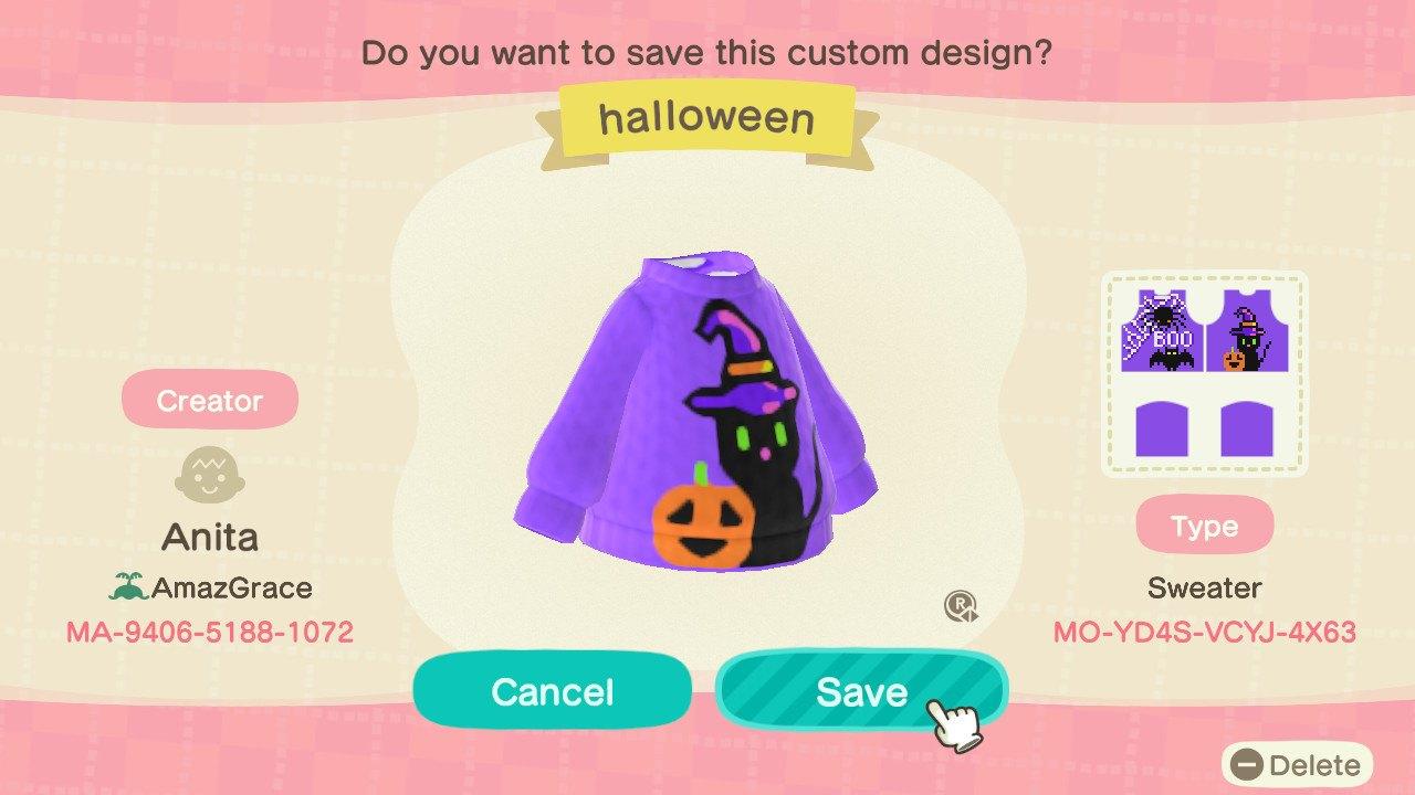 Animal Crossing Design Code: MO-YD4S-VCYJ-4X63 Halloween