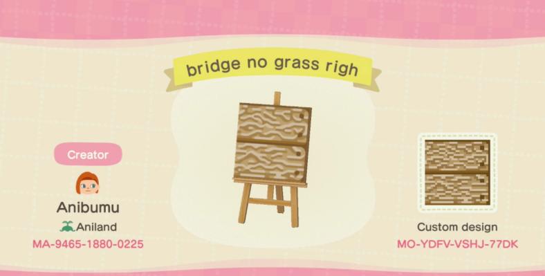 Animal Crossing Design Code: MO-YDFV-VSHJ-77DK bridge no grass righ