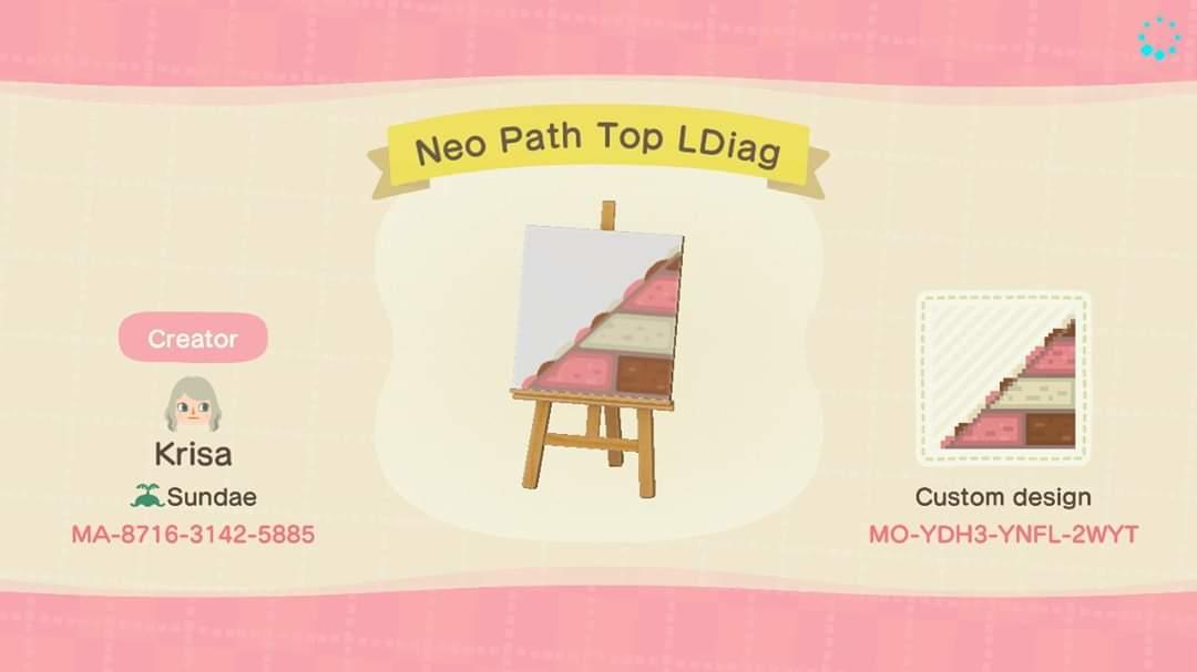 Animal Crossing Design Code: MO-YDH3-YNFL-2WYT Neo Path Top L Diag
