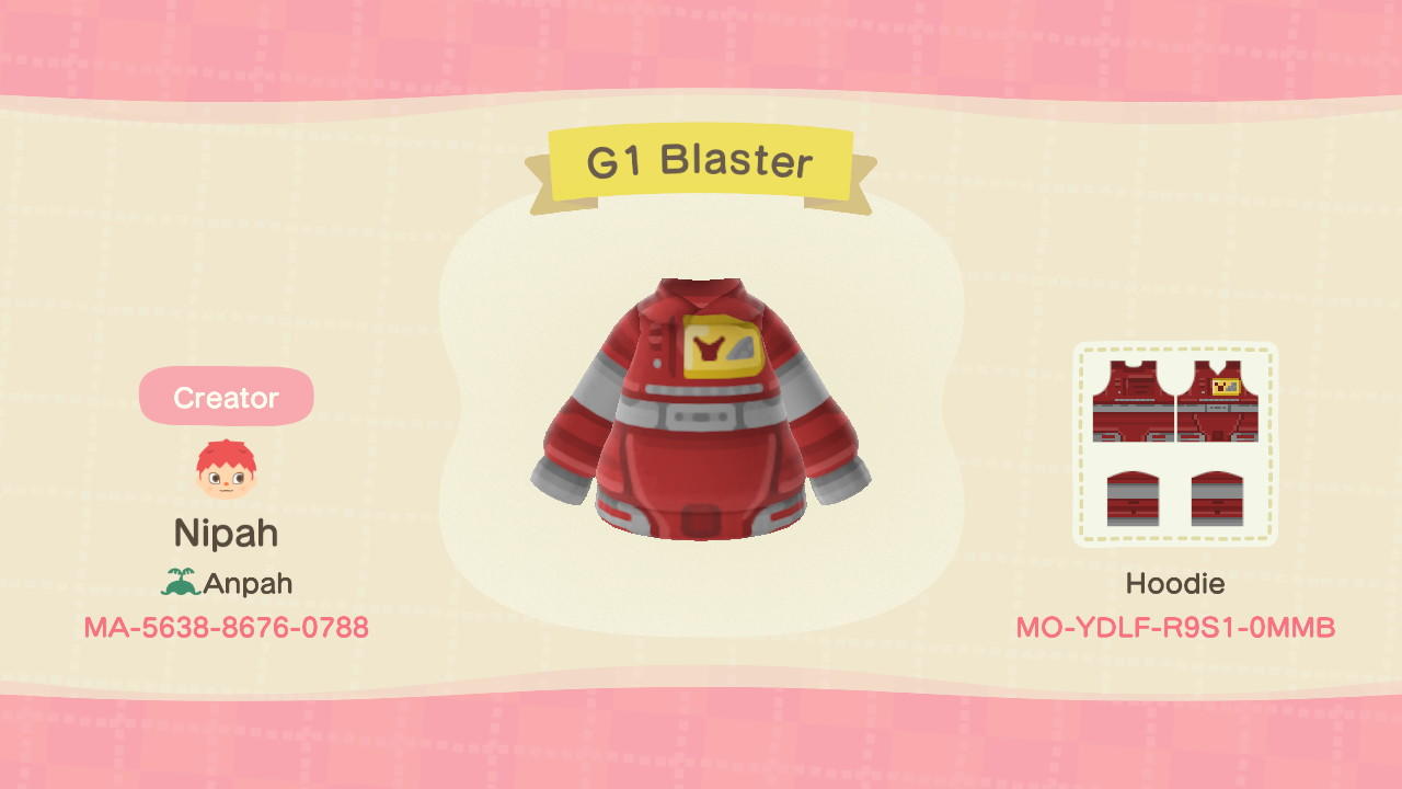 Animal Crossing Design Code: MO-YDLF-R9S1-0MMB G1 Blaster