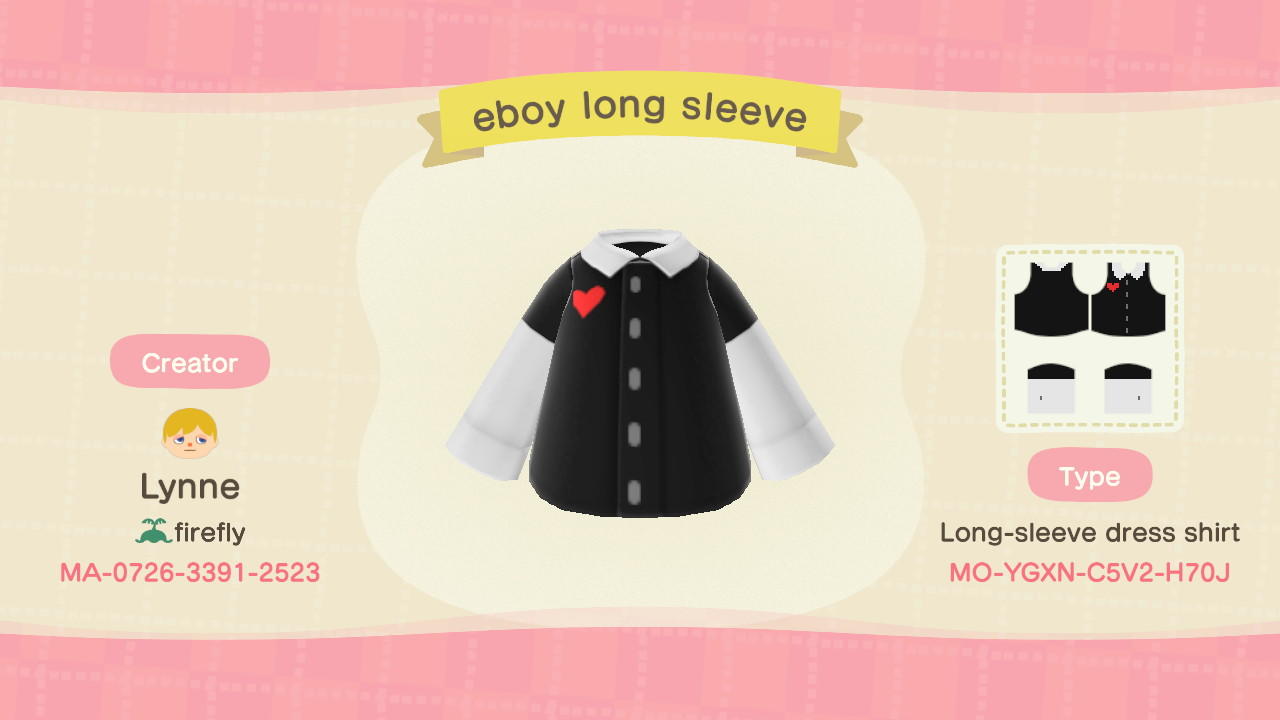 Animal Crossing Design Code: MO-YGXN-C5V2-H70J eboy long sleeve
