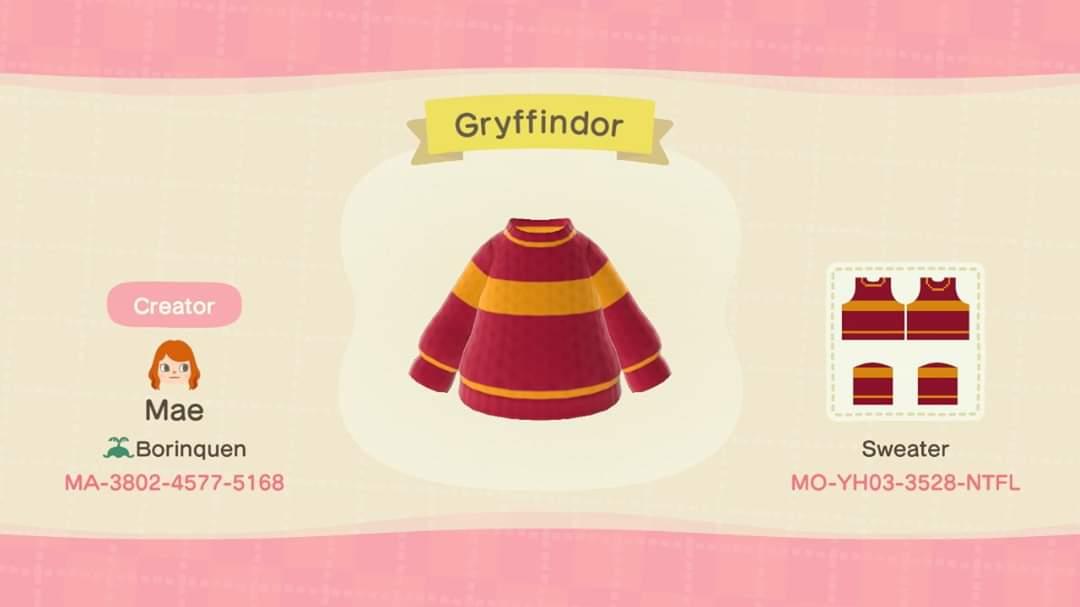 Animal Crossing Design Code: MO-YH03-3528-NTFL Gryffindor