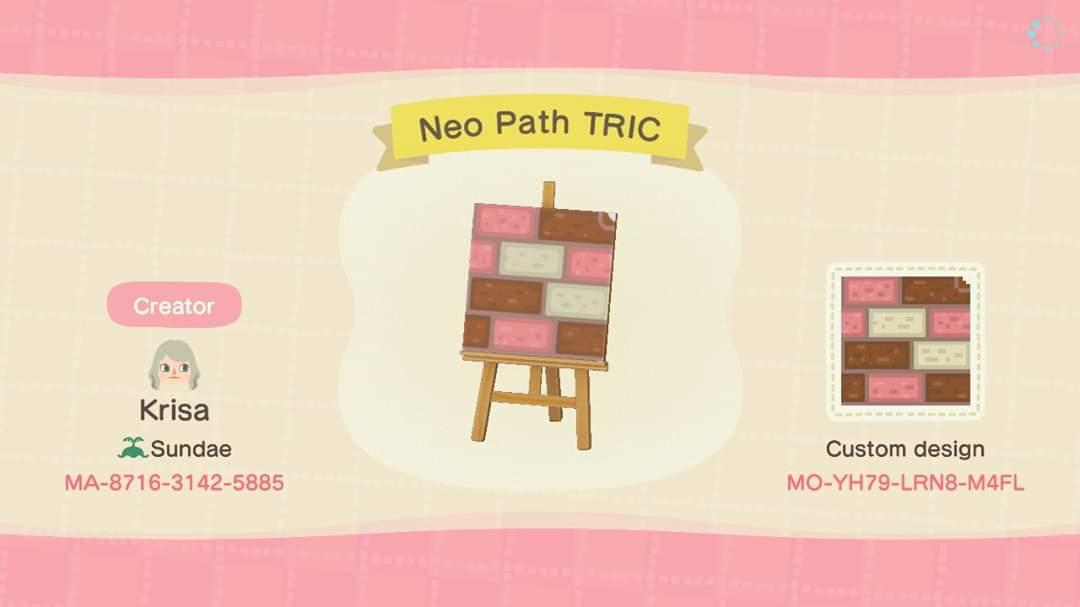 Animal Crossing Design Code: MO-YH79-LRN8-M4FL Neo Path TopRinCornr