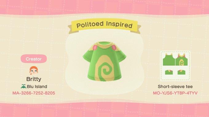 Animal Crossing Design Code: MO-YJS6-YT8P-4TYV Pokemon Politoed