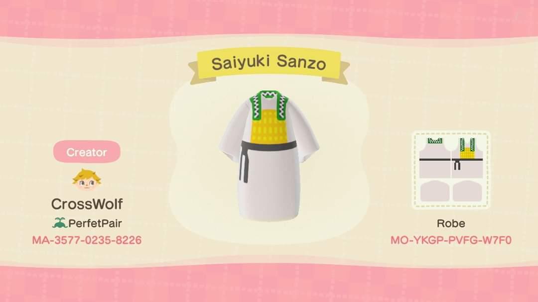 Animal Crossing Design Code: MO-YKGP-PVFG-W7F0 Saiyuki Sanzo