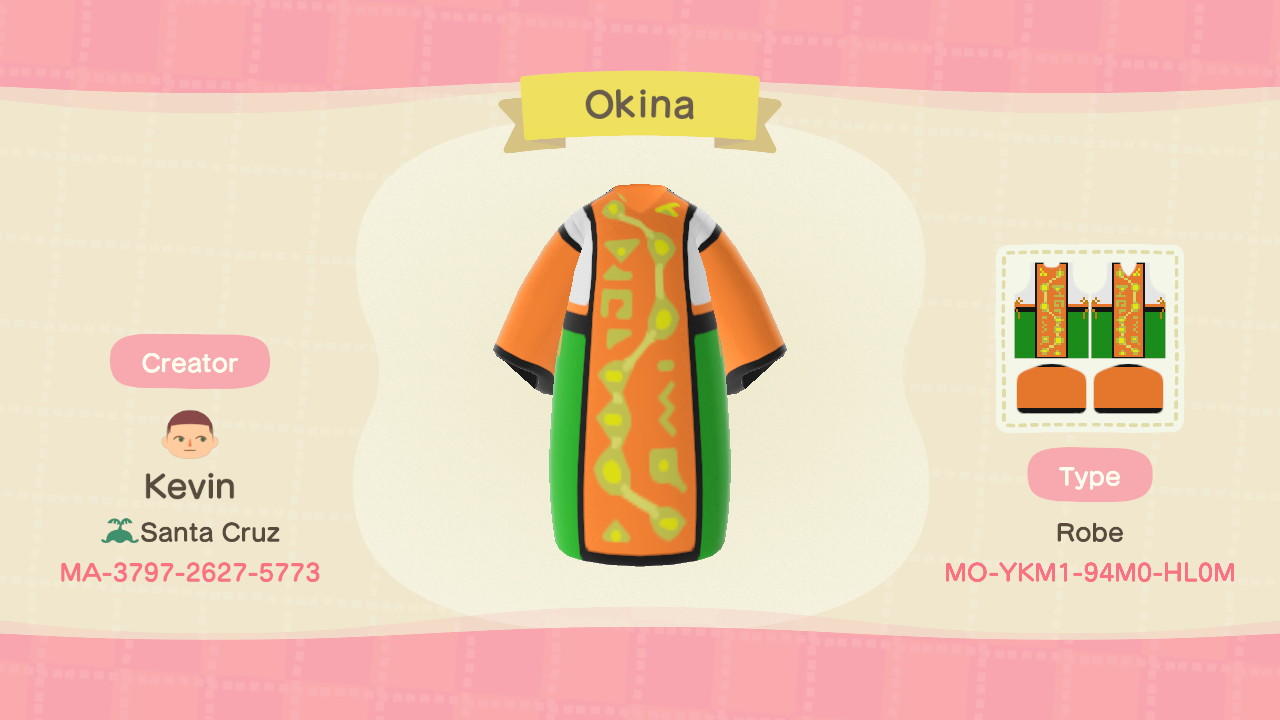 Animal Crossing Design Code: MO-YKM1-94M0-HL0M Touhou Okina Matara