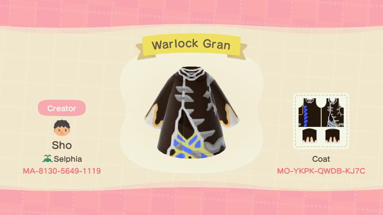 Animal Crossing Design Code: MO-YKPK-QWDB-KJ7C Warlock Gran