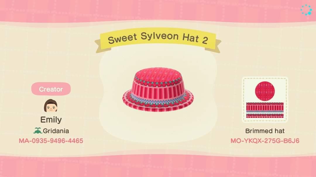 Animal Crossing Design Code: MO-YKQX-275G-B6J6 Sweet Sylveon Hat 2
