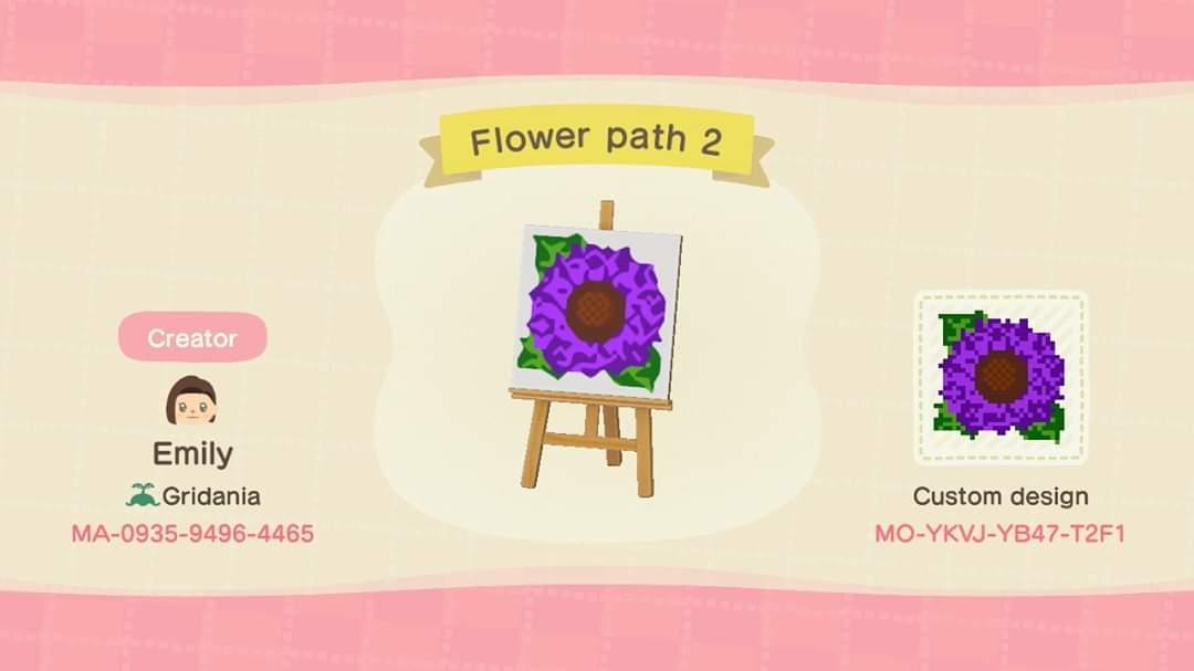 Animal Crossing Design Code: MO-YKVJ-YB47-T2F1 Flower Path 2