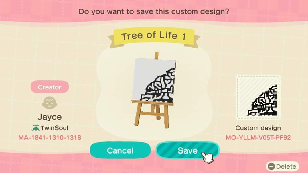 Animal Crossing Design Code: MO-YLLM-V05T-PF92 Tree of Life 1