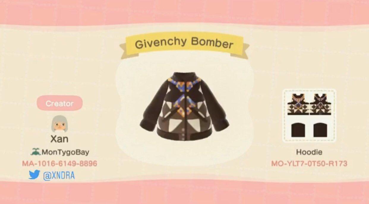 Animal Crossing Design Code: MO-YLT7-OT50-R173 Givenchy Bomber
