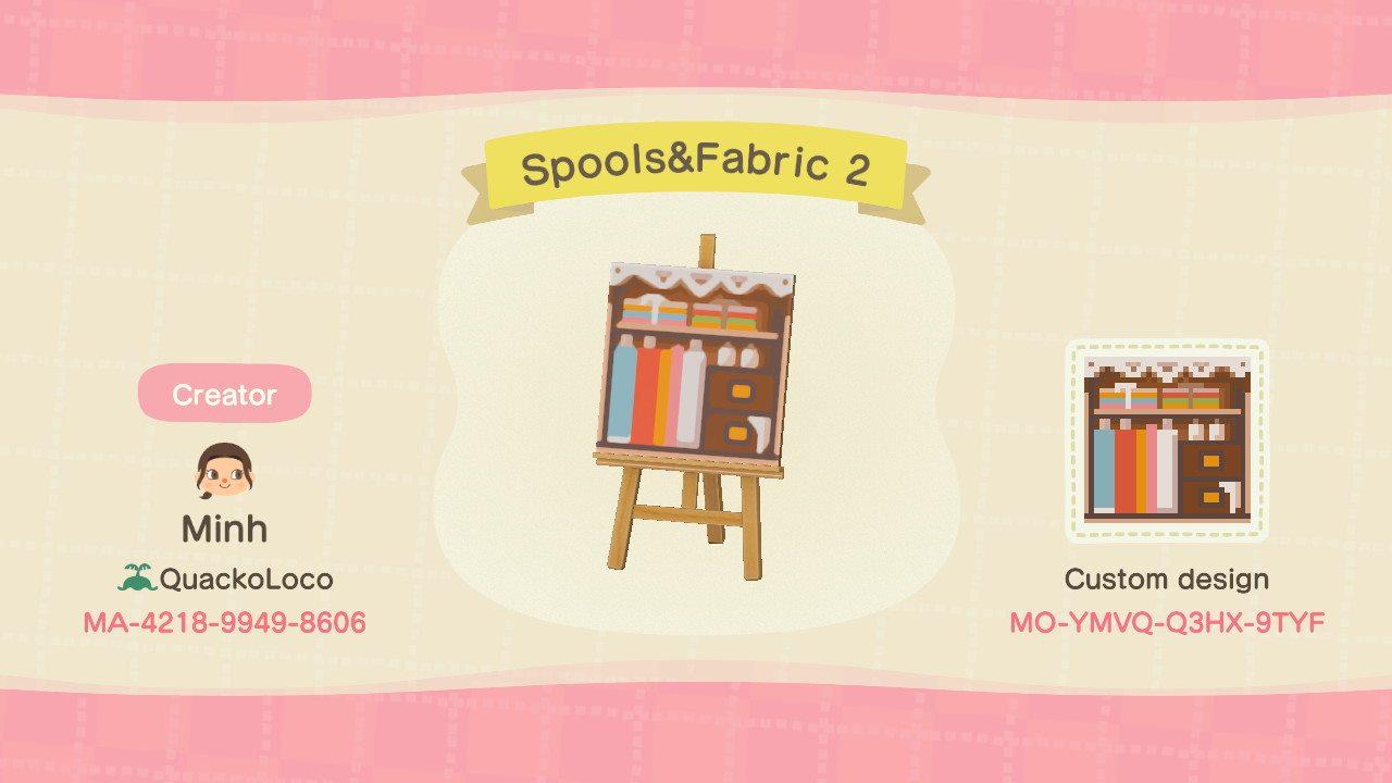 Animal Crossing Design Code: MO-YMVQ-Q3HX-9TYF Spools&Fabric 2