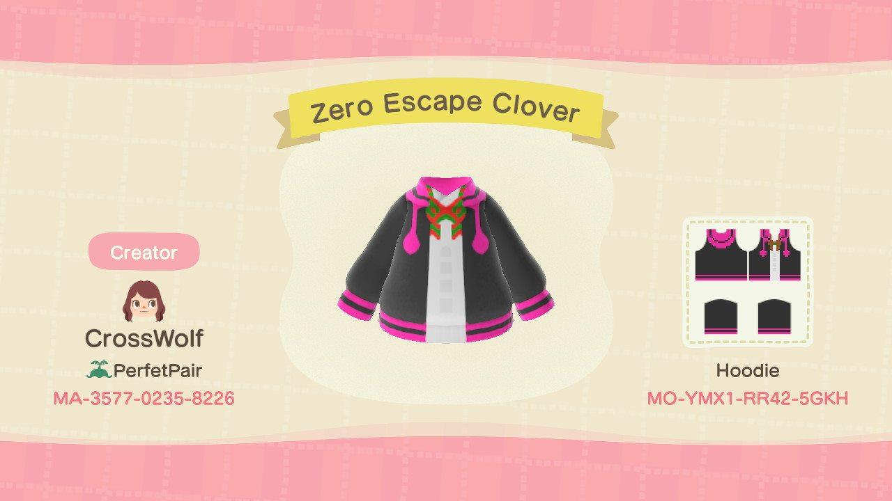 Animal Crossing Design Code: MO-YMX1-RR42-5GKH Zero Escape Clover