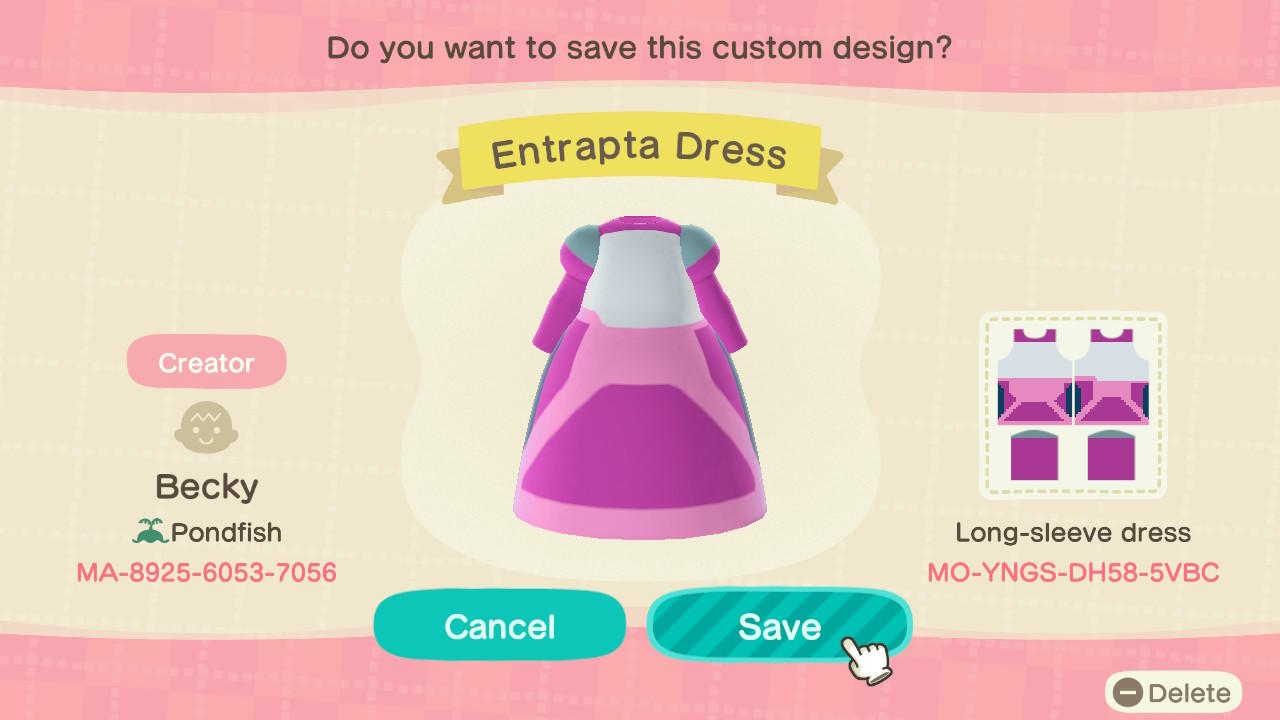 Animal Crossing Design Code: MO-YNGS-DH58-5VBC She-Ra Entrapta
