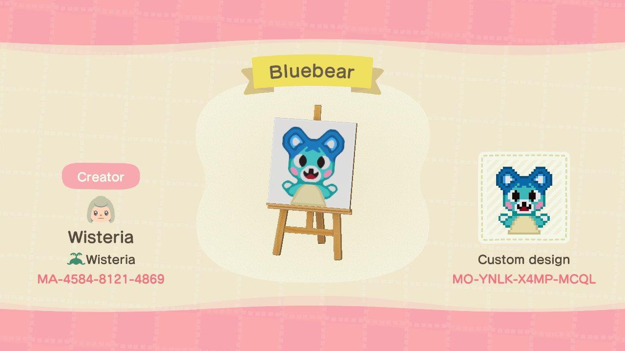 Animal Crossing Design Code: MO-YNLK-X4MP-MCQL Bluebear
