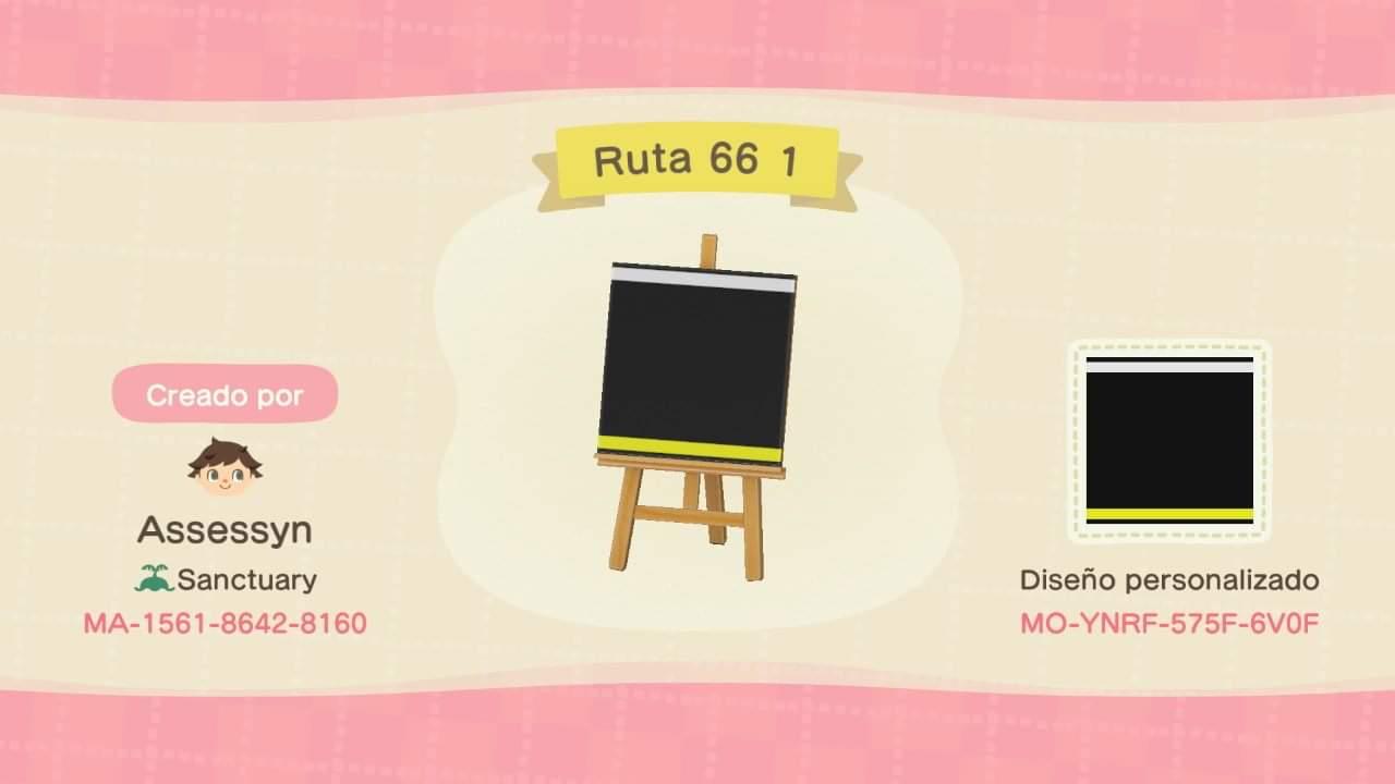 Animal Crossing Design Code: MO-YNRF-575F-6V0F Route 66 (1)