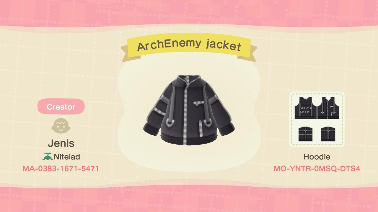 Animal Crossing Design Code: MO-YNTR-0MSQ-DTS4 ArchEnemy jacket