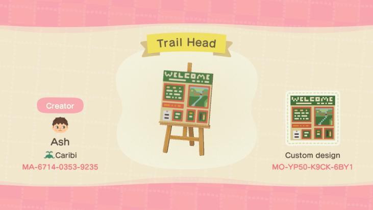 Animal Crossing Design Code: MO-YP50-K9CK-6BY1 Trail Head