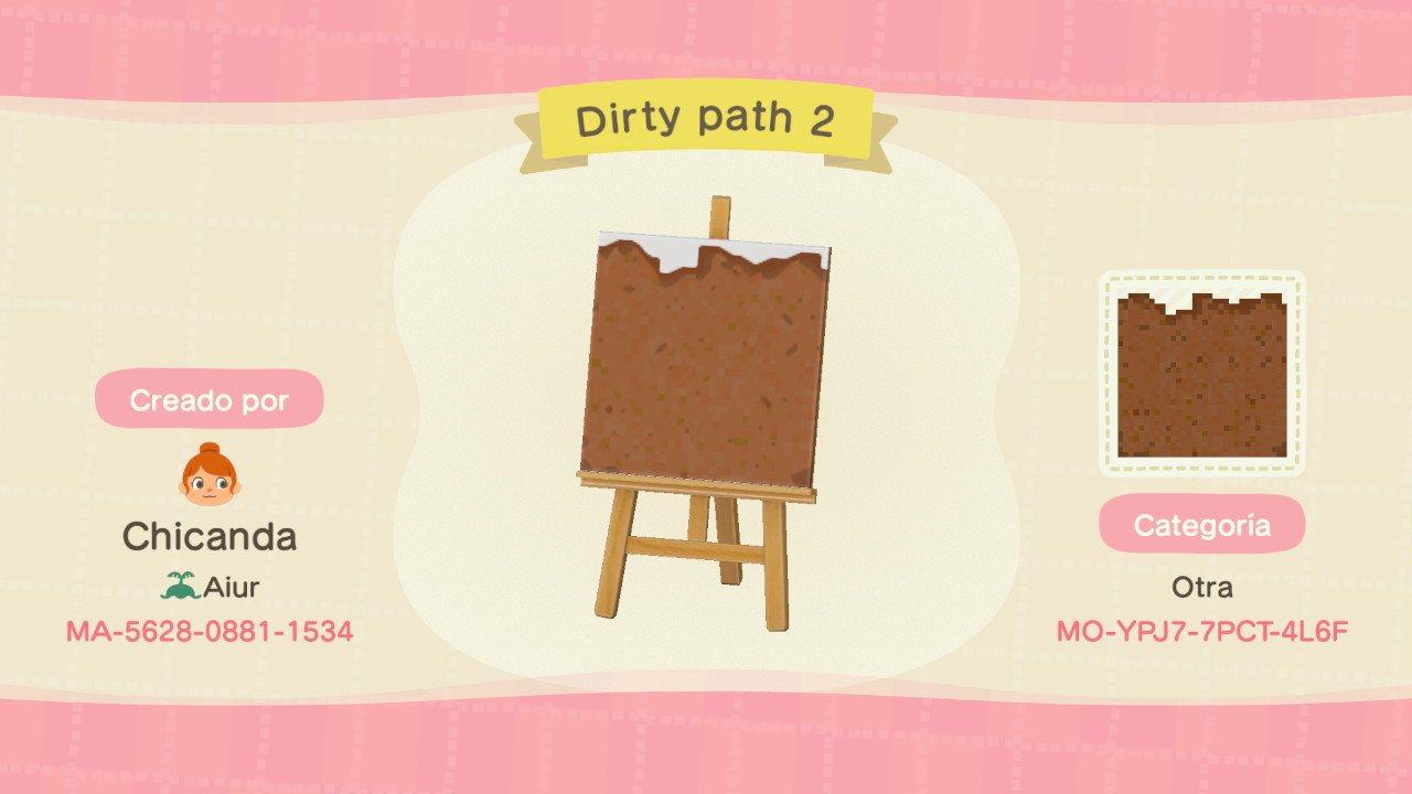 Animal Crossing Design Code: MO-YPJ7-7PCT-4L6F Dirty path 2